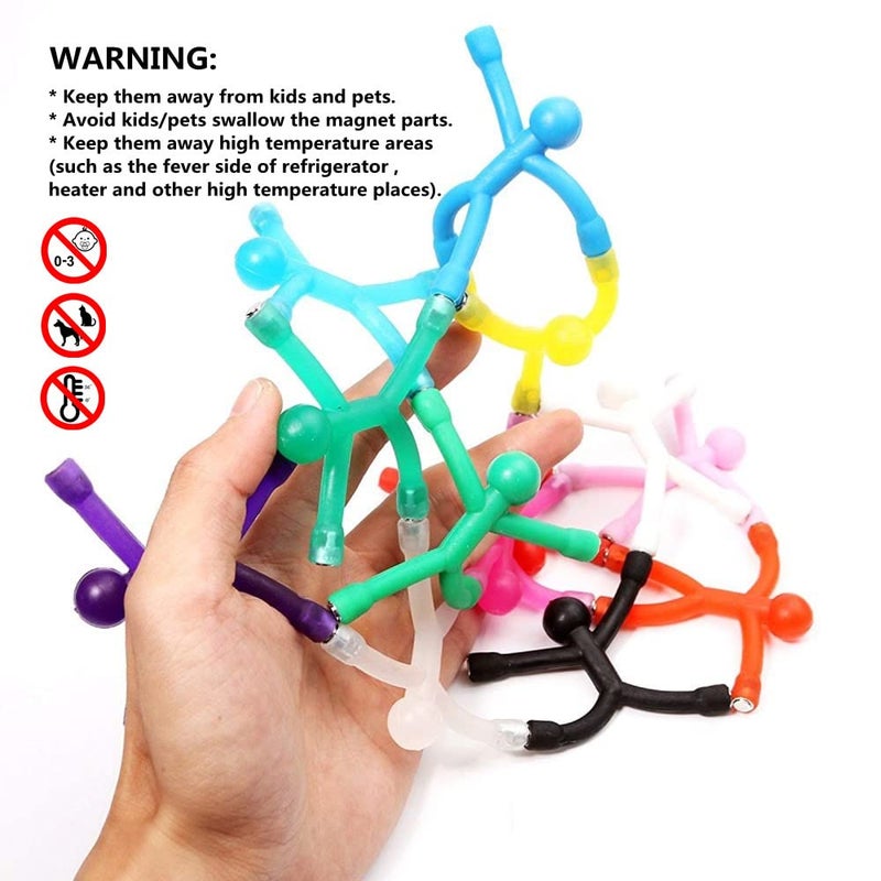 Ayasee Refrigerator Magnets, Mini Man Fridge Magnets, Rubber Magnet Magnetic for Kids and Adults Office Fun Decoration Desk, with 1 Sticky Men Wall Climber (Random Color) (11) - Image 2